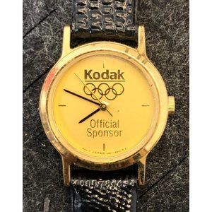 Vintage Kodak Olympic Official Sponsor Analog Watch Gold Tone -